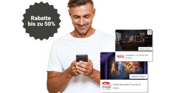 Darstellung des MitgliederBenefits Shoppingportals mit Logo und Hinweis auf kostenlose Rabatte für Vereine, Verbände und deren Mitglieder.